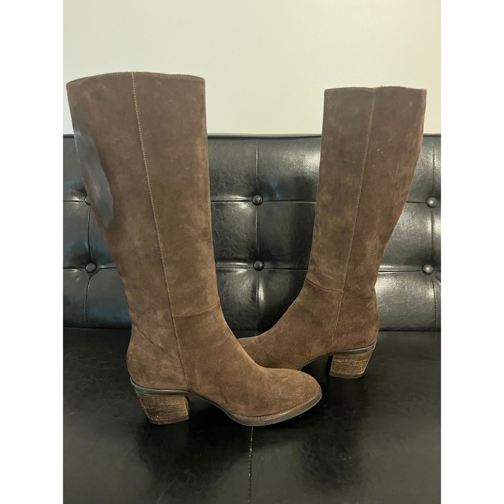 P.A.R.O.S.H. Brown Suede Knee High Boots Made in Italy